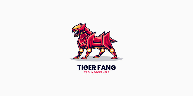 Tiger Fang Mascot Cartoon Logo - Features Image 1