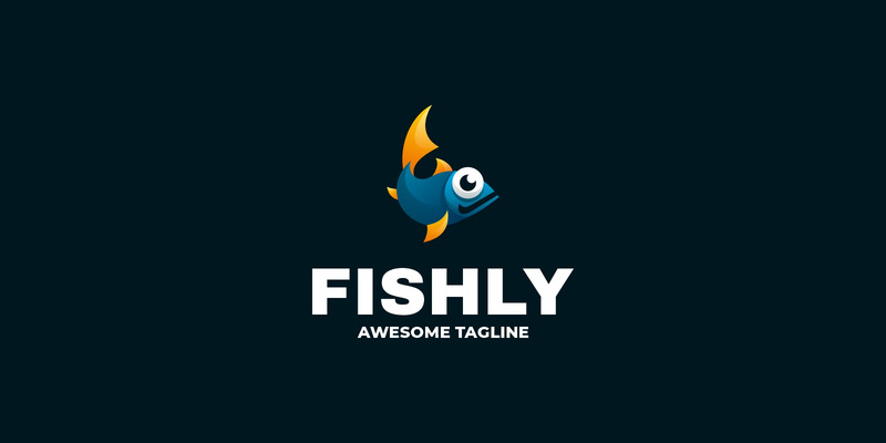 Logo colorato sfumato Fishly - Caratteristiche Immagine 1