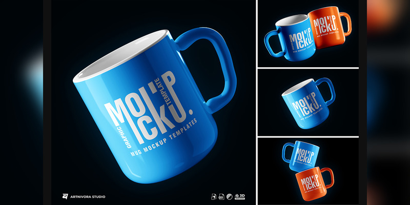 Mug Mockup Sets Design Template - Features Image 1