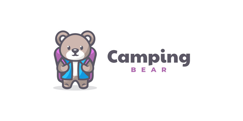 Медведь кемпинг мультфильм логотип - Features Image 1