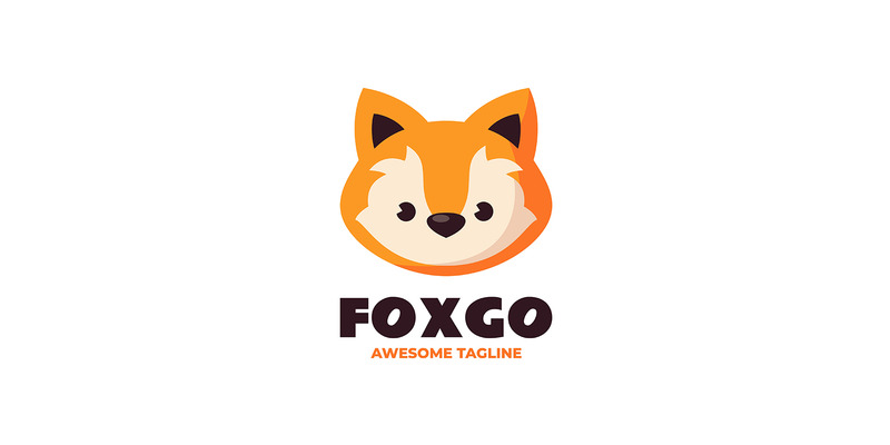 Fox plat modern logo ontwerp - Functieafbeelding 1
