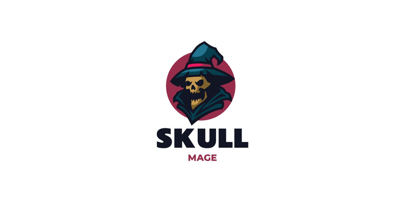 Mascot Skull Mage Logo Design - Features Image 1