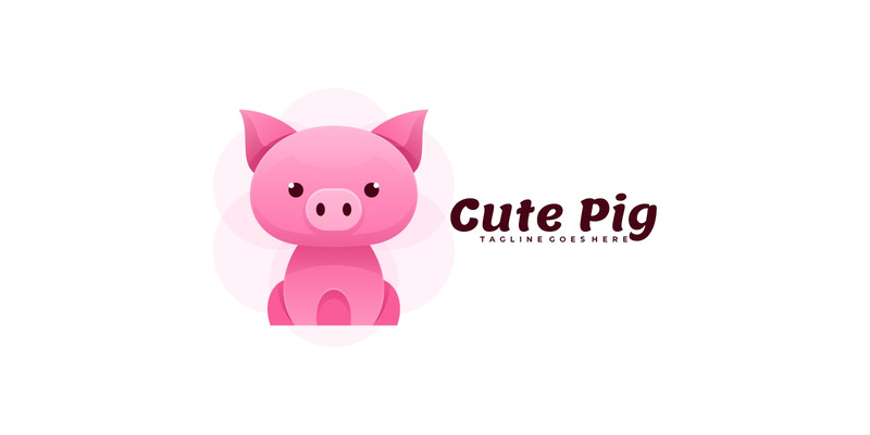 Style de logo de dégradé de cochon mignon - Caractéristiques de l’image 1