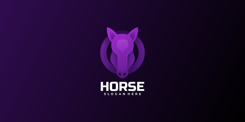 Logotipo de gradiente de círculo de cavalo - Features Image 1