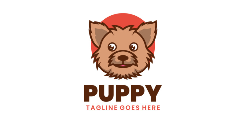 Logo del fumetto della mascotte della testa del cucciolo - Caratteristiche Immagine 1