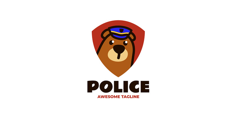 Björnpolisens maskot tecknad logotyp - Features Image 1
