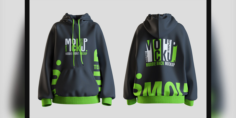 Hoodie Front & Back Mockups Mockup - Features Image 1