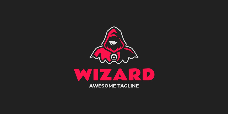 Logo čaroděje jednoduchého maskota 26 - Features Image 1