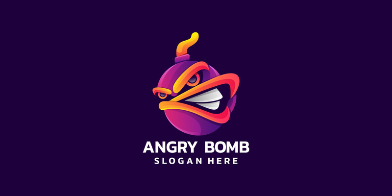 Angry Bomb Gradient Logo Style - Features Image 1