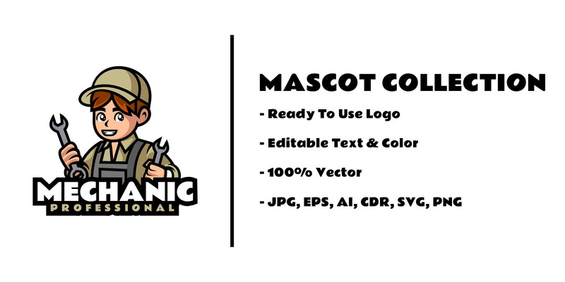 Mascot Mechanic Logo Design - Features Image 1