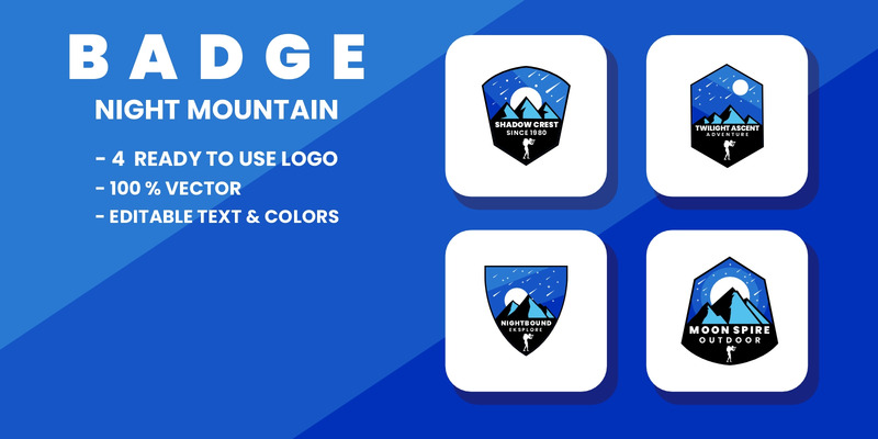 Night Mountain Badge Logo Set - Features Image 1