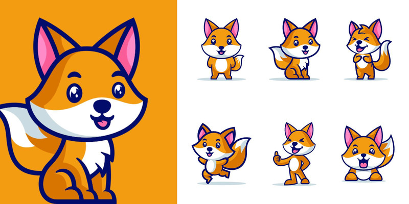 Mascot Animal Fox Bundle Character Set - Features Image 1