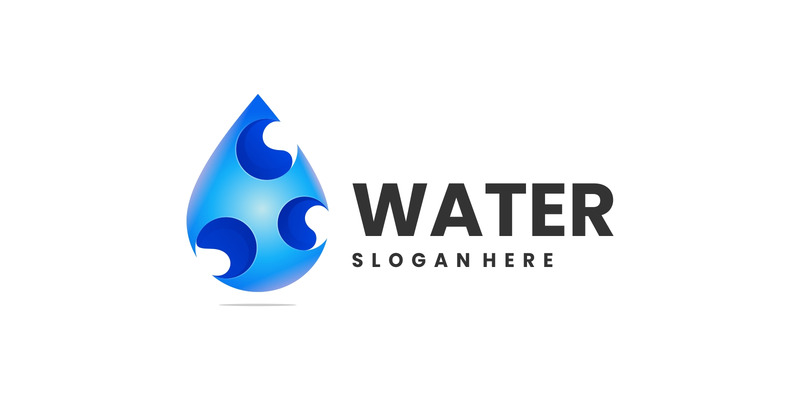 Modello di logo con gradiente d'acqua - Caratteristiche Immagine 1