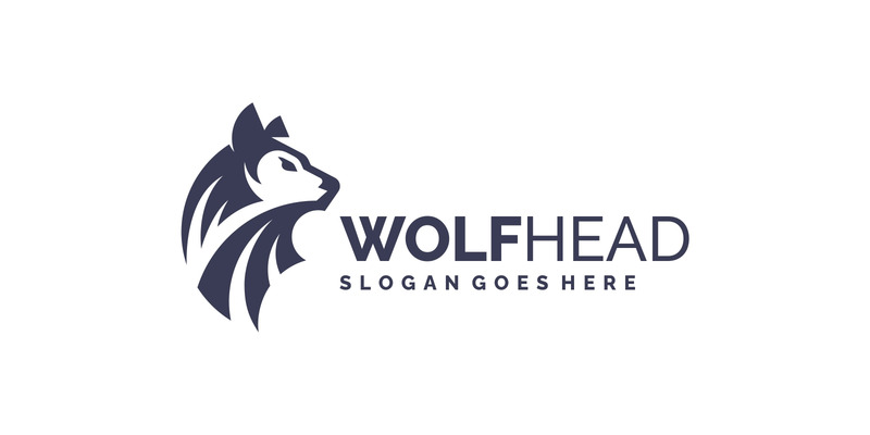 Monochrome Wolf Head Stag Logo - Features Image 1