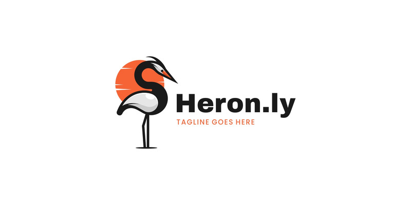 Шаблон логотипа Heron Simple Mascot - Features Image 1