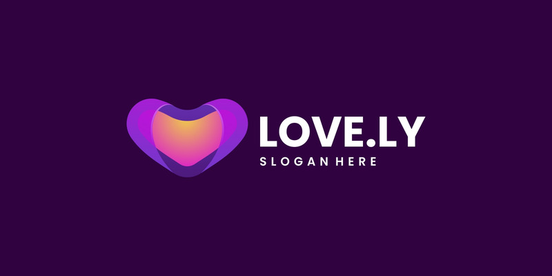 Love Gradient färgglad logotypdesign - Features Image 1