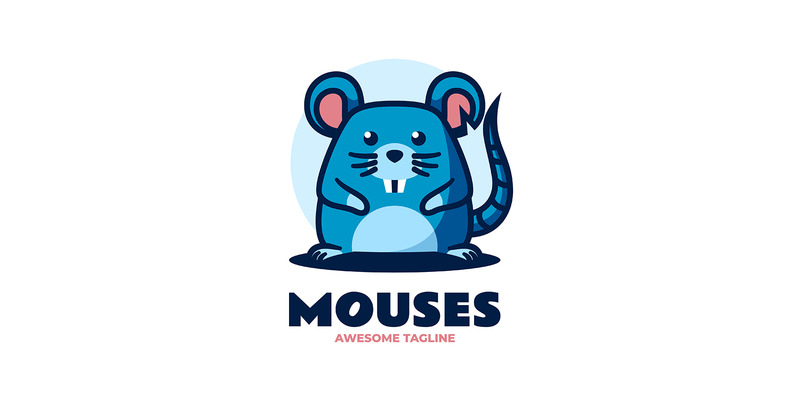 Muis eenvoudig mascottelogo 1 - Functieafbeelding 1