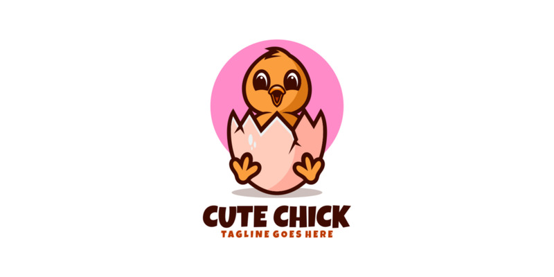 Cute Chick Mascot Cartoon Logo - Features Image 1