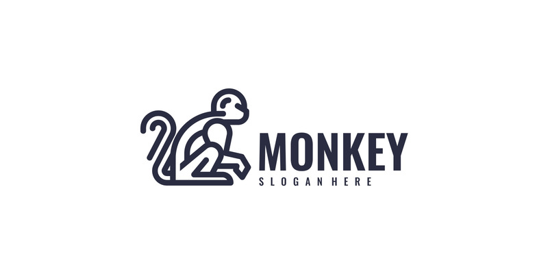 Modern Line Art Monkey Logo Design - Features Image 1