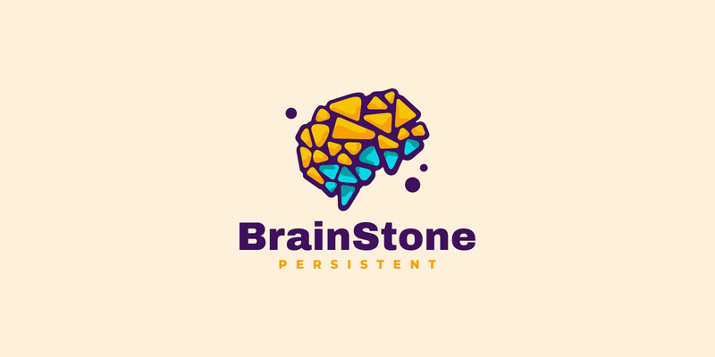Stile del logo semplice della pietra del cervello - Caratteristiche Immagine 1