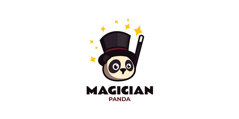 Logo del fumetto della mascotte del mago Panda - Caratteristiche Immagine 1