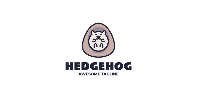 Logo mascotte semplice riccio 25 - Caratteristiche Immagine 1
