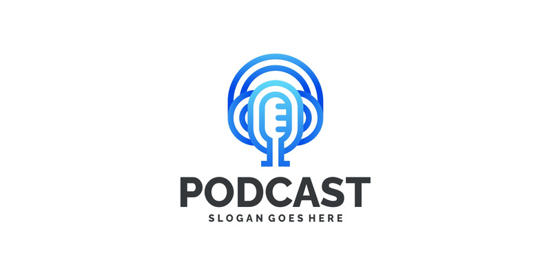 Modern Line Art Podcast Colorful Logo Design - Features Image 1