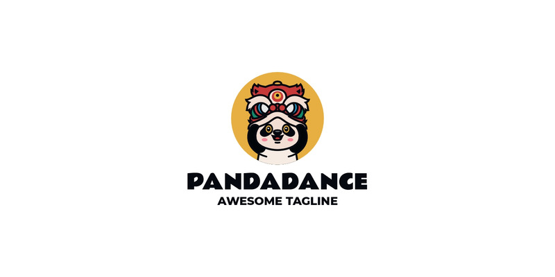 Logo mascotte semplice danza panda - Caratteristiche Immagine 1