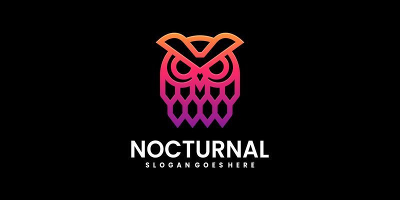 Nocturnal Owl Line Art Logo - Features Image 1