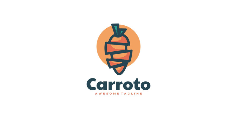Vector wortel eenvoudige logo-stijl - Features Image 1
