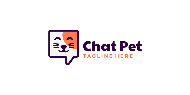 Chat Pet Mascot Cartoon Logo Template - Features Image 1