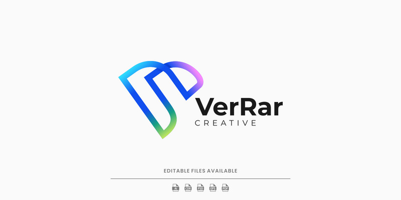 Letter V Line Art Gradient Logo - Features Image 1