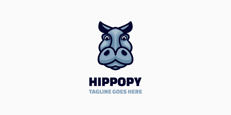 Logo mascotte semplice Hippopy - Caratteristiche Immagine 1