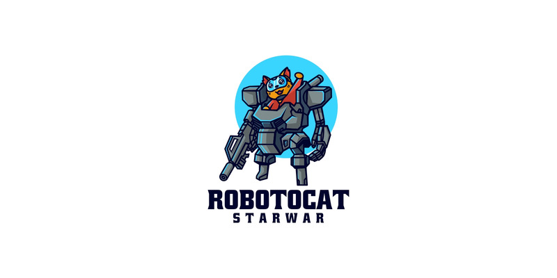 Style de logo de dessin animé de chat robot - Caractéristiques de l’image 1