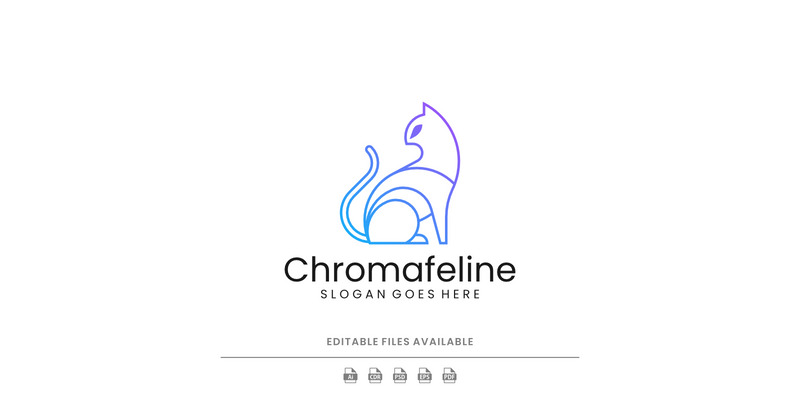 Gradient Line Art Cat Logo Design - Features Image 1