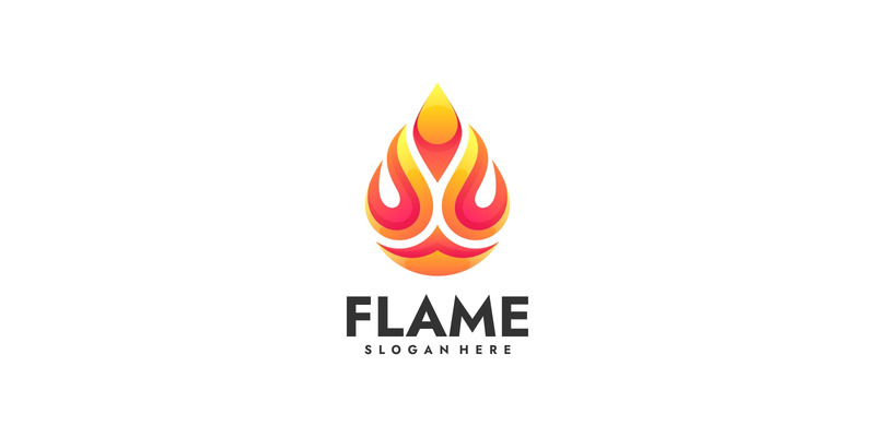 Modello di logo gradiente di fiamma vettoriale - Caratteristiche Immagine 1