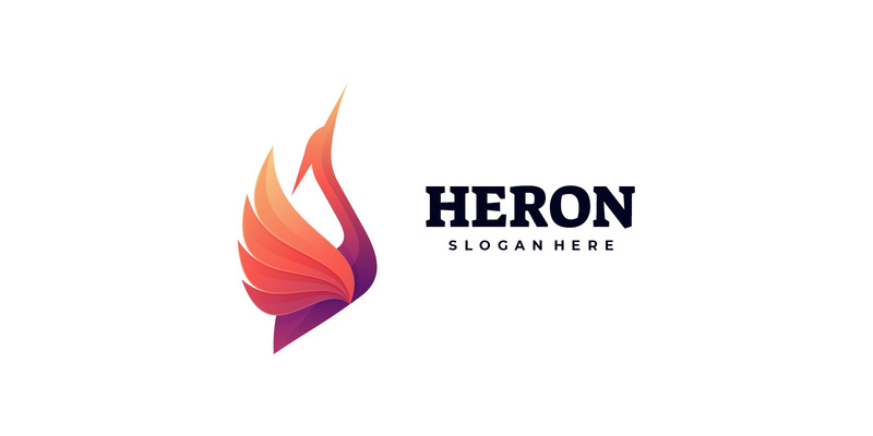 Vector Logotyp Heron Gradient färgglad stil - Features Image 1