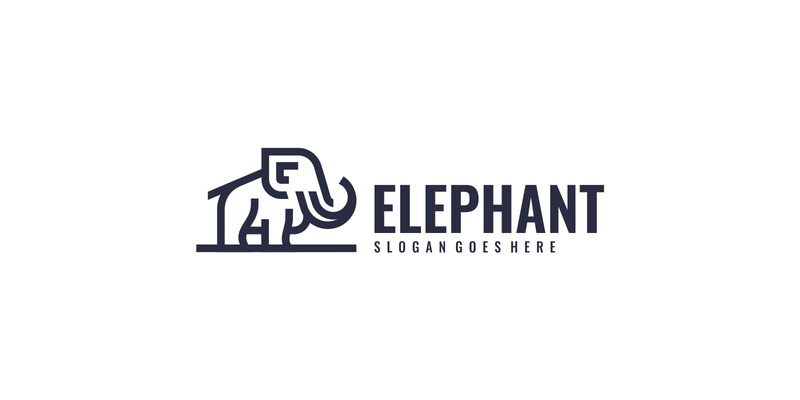 Modern Line Art Elephant Logo Design - Features Image 1