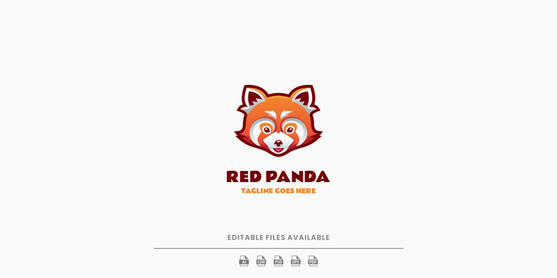 Logo mascotte semplice del panda rosso 35 - Caratteristiche Immagine 1