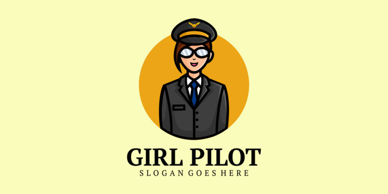 Style de logo de dessin animé pilote fille - Caractéristiques de l’image 1