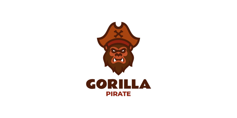 Gorilla Pirate Mascot Logo Design - Features Image 1