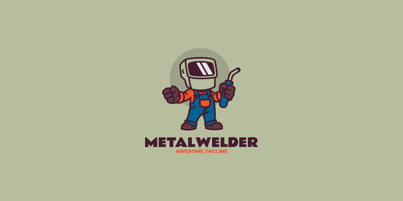Progettazione del logo della mascotte del saldatore di metalli - Caratteristiche Immagine 1