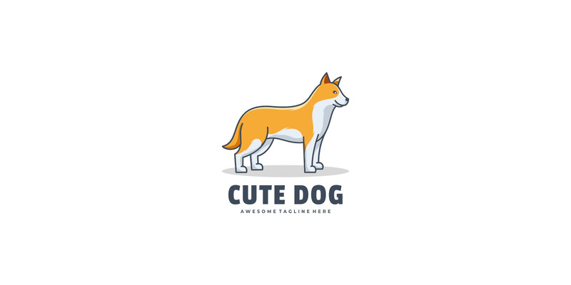 Simpatico cane semplice mascotte logo - Caratteristiche Immagine 1