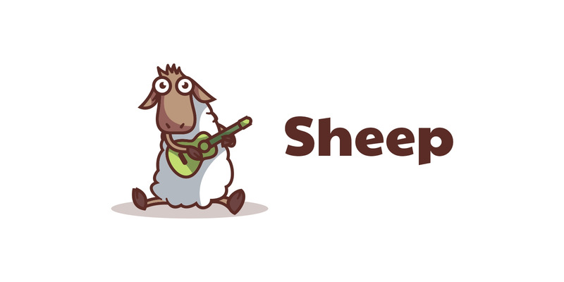 Modèle de logo de dessin animé de mouton - Caractéristiques de l’image 1