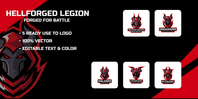 Demon Warrior Mascot Logo Collection 784 - Features Image 1