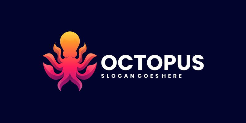 Ośmiornica Gradient Kolorowe Logo Szablon - Obraz funkcji 1