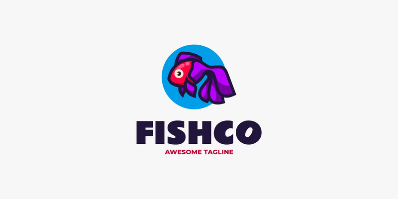 Logo mascotte semplice Fishco 5 - Caratteristiche Immagine 1