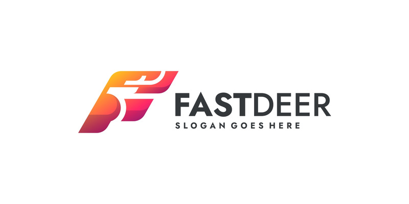 Modern Gradient Deer with Letter F Logo design - Features Image 1