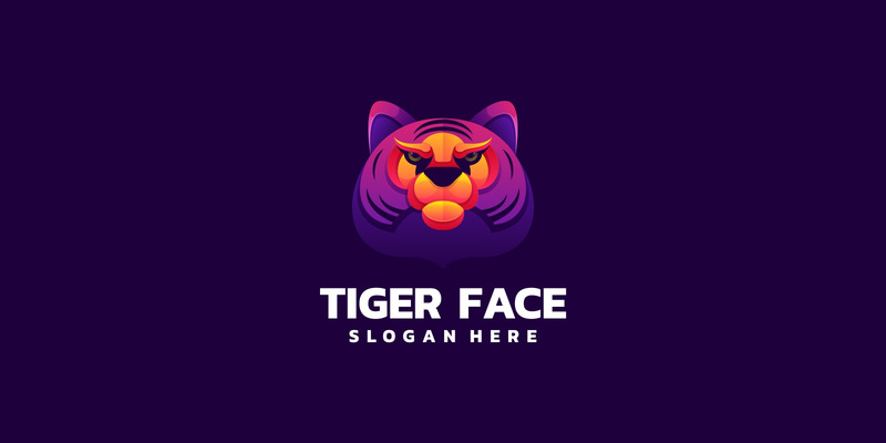 Stile del logo sfumato del viso della tigre - Caratteristiche Immagine 1