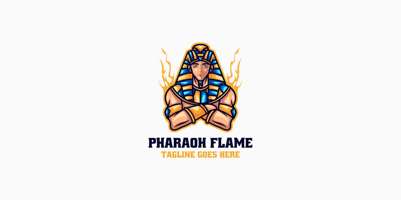 Logo mascotte del fumetto della fiamma del faraone - Caratteristiche Immagine 1